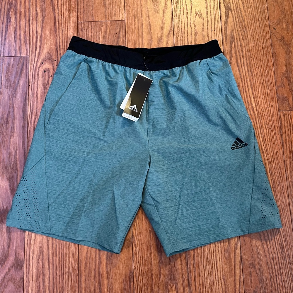 Hazy blue adidas shorts